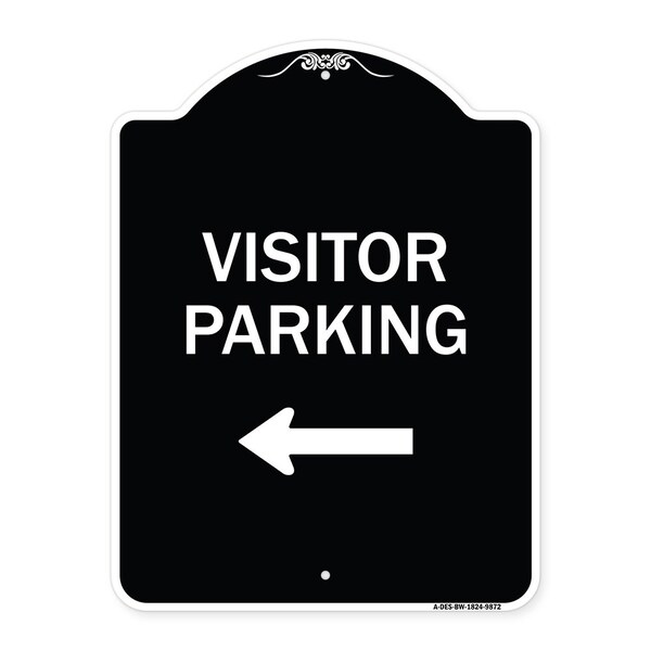 Designer Series-Visitor Parking 1, Black & White Heavy-Gauge Aluminum, 24" x 18", BW-1824-9872